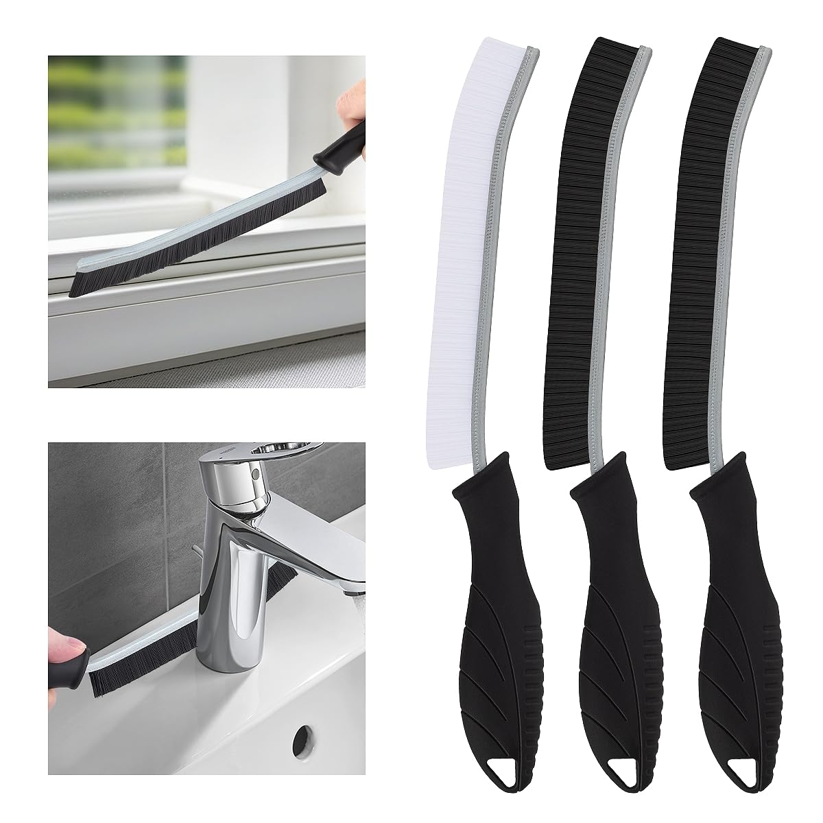 Hartborsten Eckenreinigungsbürste - Multifunktionale Reinigungsbürste für Toilette, Badezimmer, Küche, Haushalt, Spezial